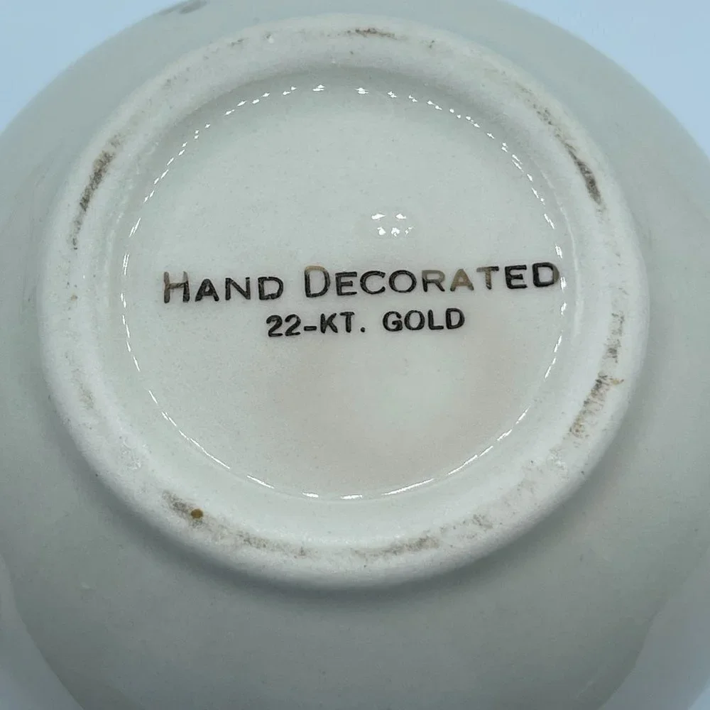 Hand painted 22-Kt. Gold 50th Anniversary Teapot with Lid